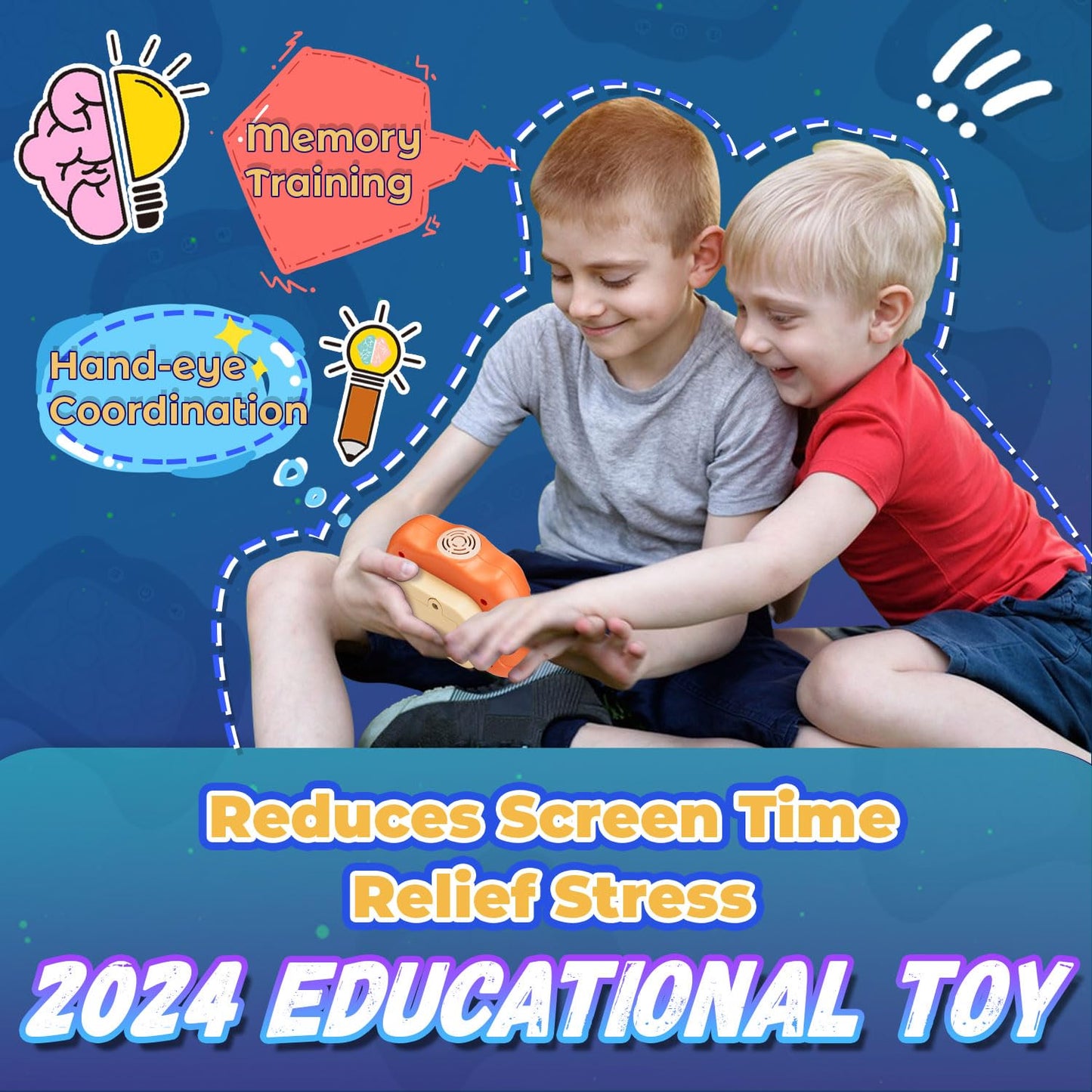 Acvens Quick Push Game For Kids 8-12,Pop Sensory Fidget Toys For Kids 6-12,Birthday Gifts For Boys And Girls (Orange)