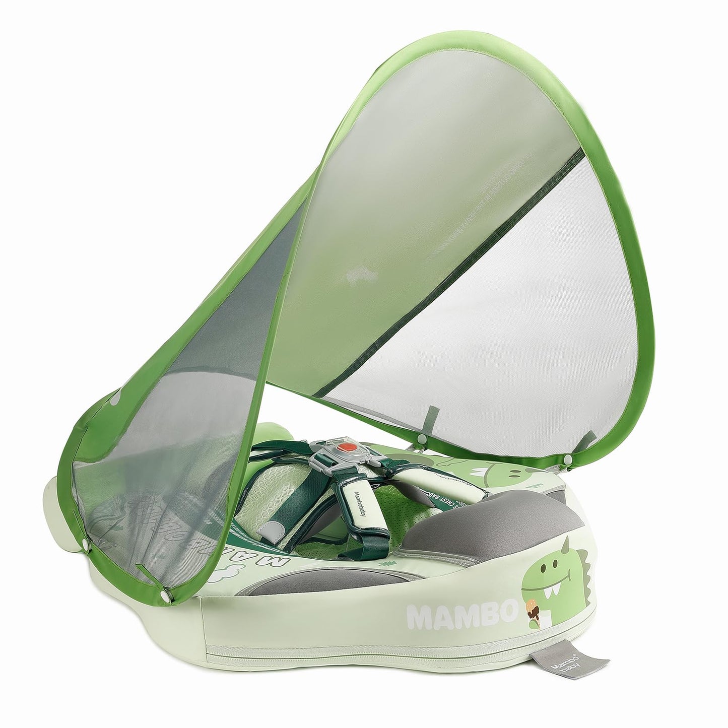 GENTEACO Mambobaby Baby Pool Float with Removable Canopy 3-24 Months Baby Float Soft Waterproof Infant Swim Float Add Tail Avoid