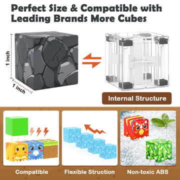 Magnetic Blocks Dinosaur Toys, Build Mine Magnet World Dinosaurs Set, Magnetic Tiles Building Toys For Boys & Girls Kids Ages 3-