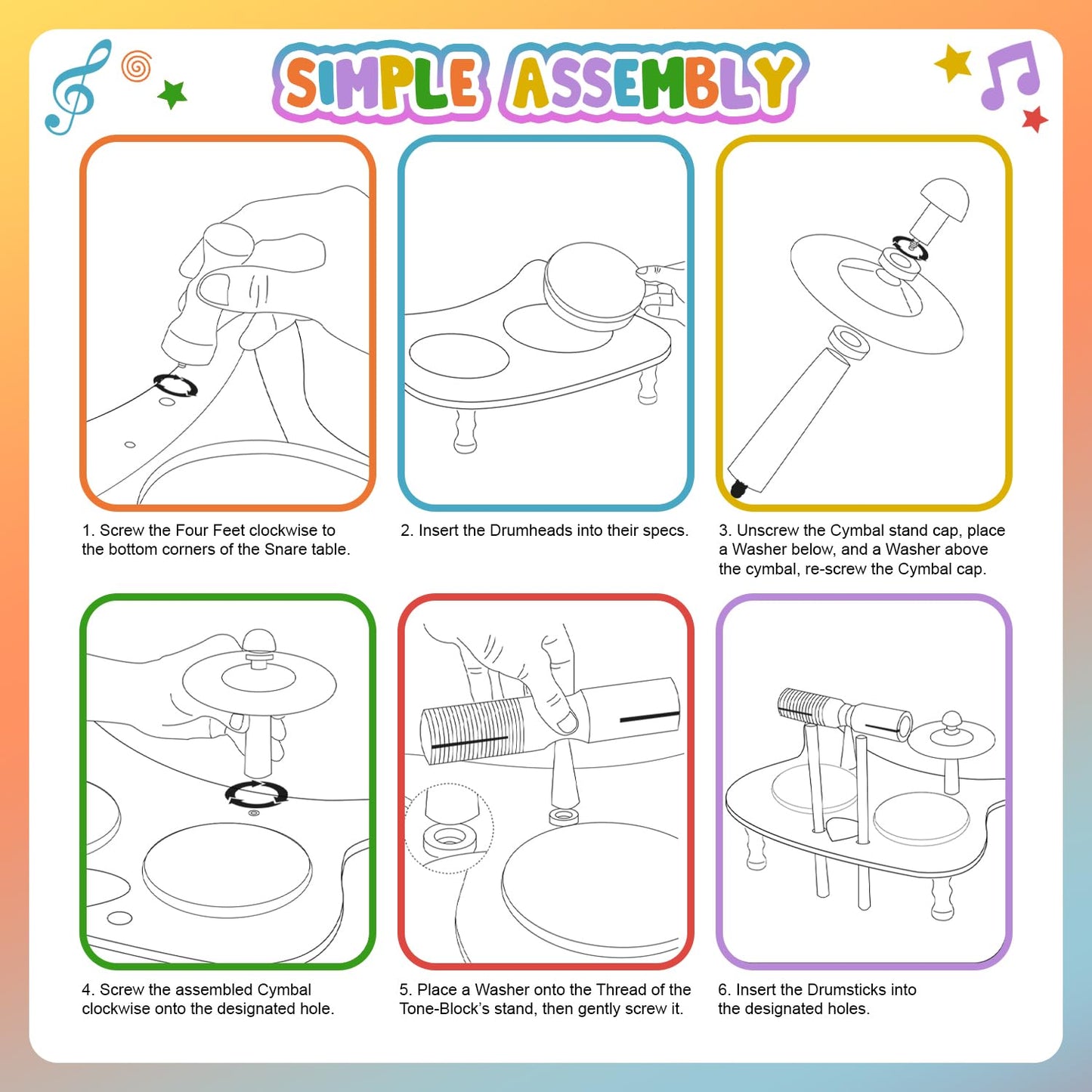 Stoie'S Drum Set For Toddlers 3-5 Baby Drum Set Wooden Musical Instruments Kids Drum Music Set Montessori Drum Set For Toddlers 5-7 Toy Drum Set For Children Ages 3-5 Kids Drum Set For 3 Years Old