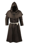 KNELOR Monk Cloak for Kids, Medieval Monk Hooded Robe Renaissance Priest Robe Cloak Halloween Cosplay Costume