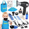 Barber Shop Pretend Play Toy, Kids Hair Salon Toys, Kids Shaving Kit for Boys Ages 3+ with Blow Dryer, Electric Shaver Toys, Too