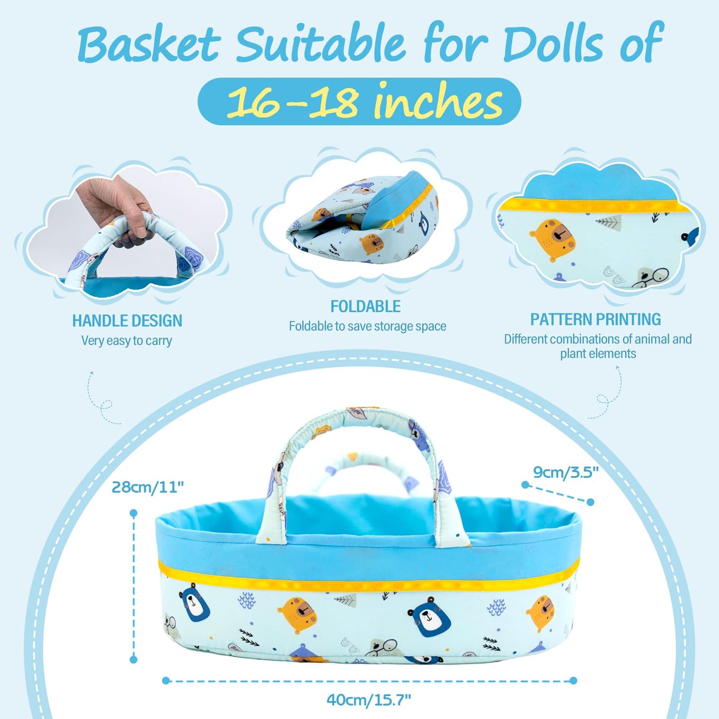 Aori Reborn Baby Dolls Black Blue Bassinet 18 Inch Lifelke Baby Boy Doll Biracial Newborn Baby In Carrier Bed With 7-Piece Gift Set
