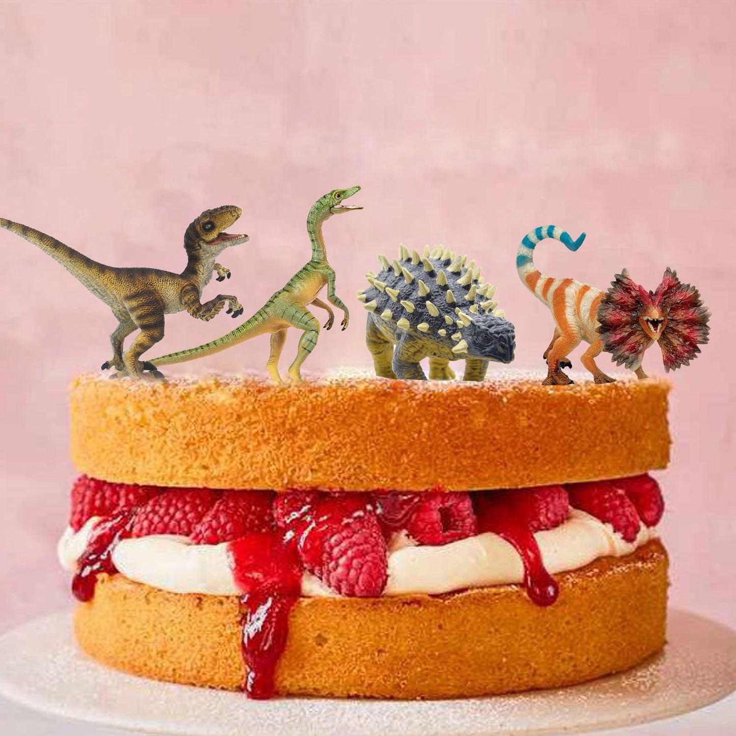 Gemini&Genius 4 Pcs Dinosaur Toys, Ankylosaurus Velociraptor Compsognathus Dilophosaurus Dinosaurs Set, Party Favor, Dinosaur Collector, Party Gifts For Kids 3 Years Old And Up