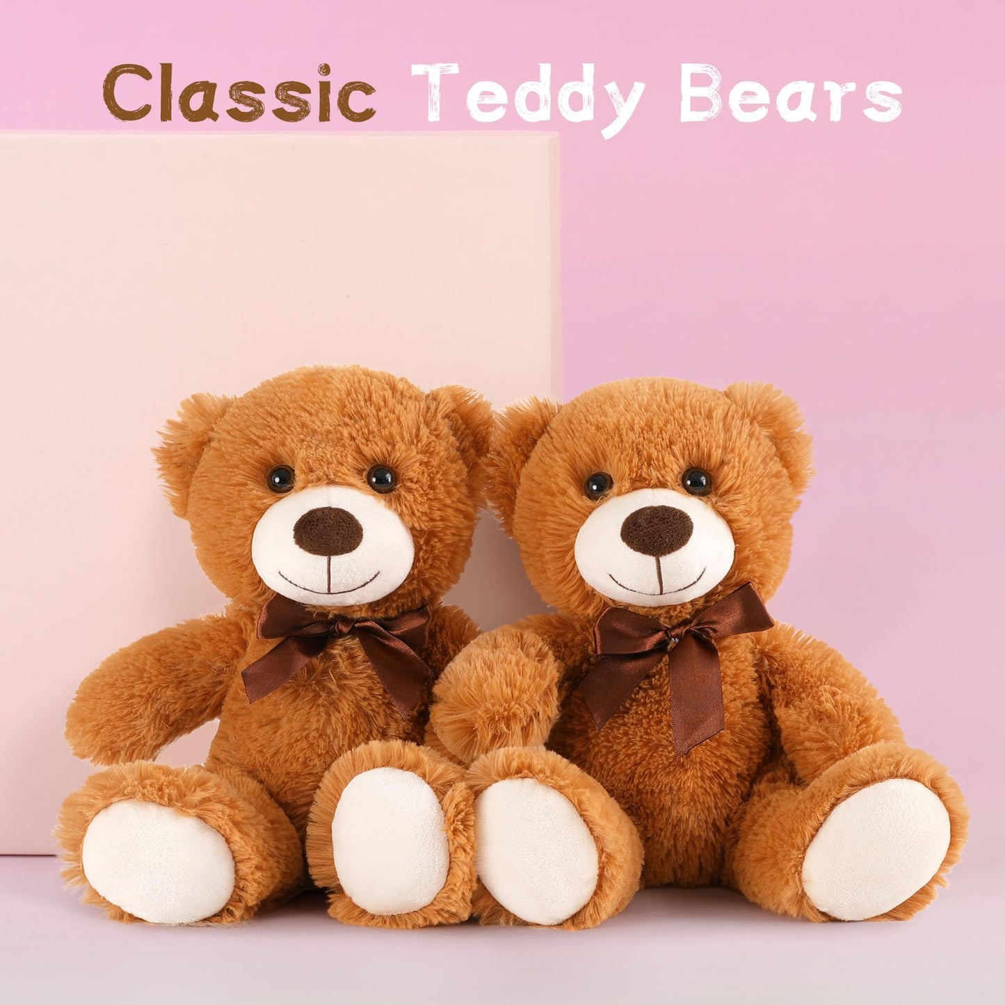 Maogolan Bulk Teddy Bear Baby Shower, 10 Packs Small Dark Brown Teddy Bear Stuffed Animals In Bulk,13.5' Small Stuffed Bears Plush For Wedding,Birthday,Christmas, Party Decorations