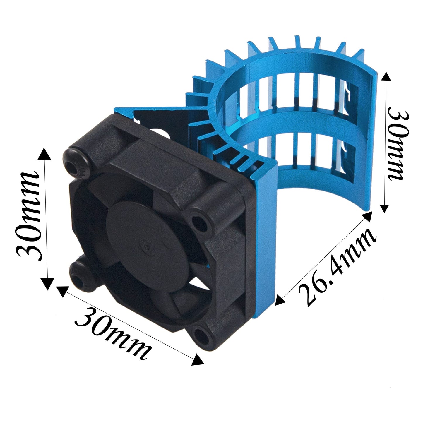 ShareGoo Aluminum 380 390 Motor Heatsink with Cooling Fan Electric Engine Heat Sink Compatible with HSP HPI Wltoys Himoto Redcat