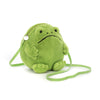 Jellycat Ricky Rain Frog Plush Bag, 6.5 Inches - Crossbody And Shoulder Purse - Fun And Unique Handbag