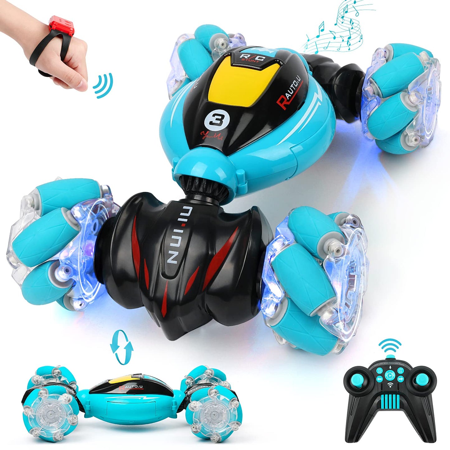 DDAI RC Cars Gesture Sensing Stunt Car - Best Gifts for Boys 6-12 Year Old 360 Rotating 4WD Remote Control Transform 2.4Ghz Hand