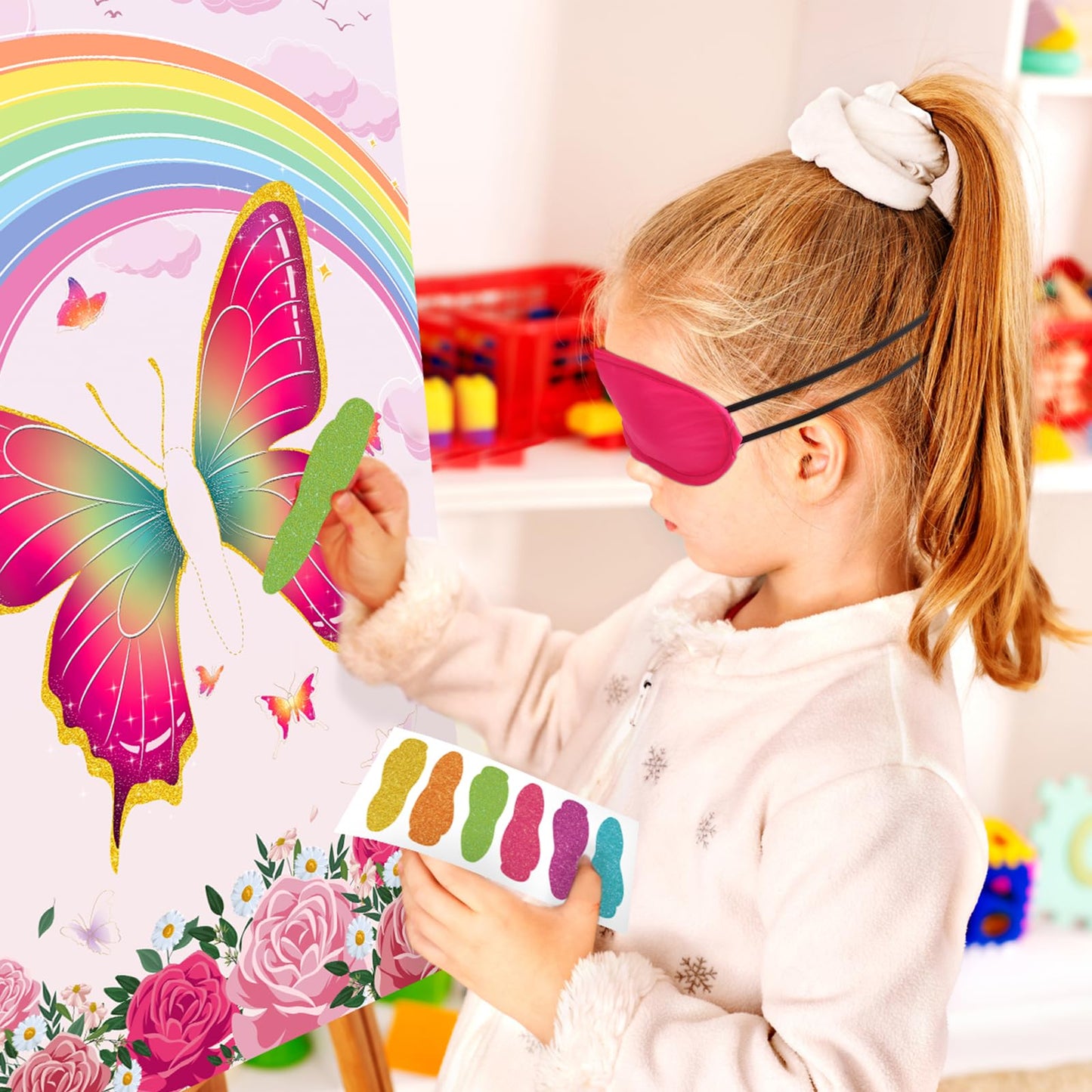 Pin The Tail On The Butterfly Party Games For Girls Butterfly Party Favors Birthday Party Games Pink Butterfly Birthday Party Supplies Decorations, Large Butterfly Game Poster With 36 Stickers