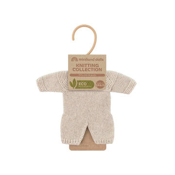 Miniland Clothes for Dolls 8 1/4'' Knitted Pajama Linen Color - ECO, Made in Spain, Quality, Role Play, Educational