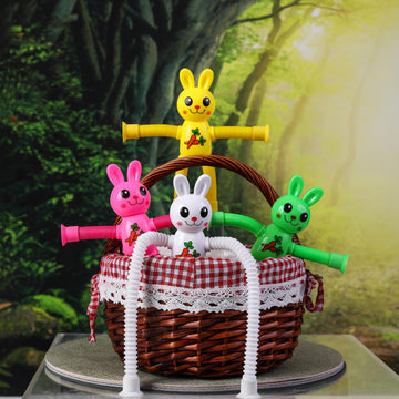 Limpskys 4Pack Telescopic Suction Cup Bunny Toy,Easter Bunny, Easter Egg Fillers,Easter Basket Stuffers,Suction Cup Toys,Suction