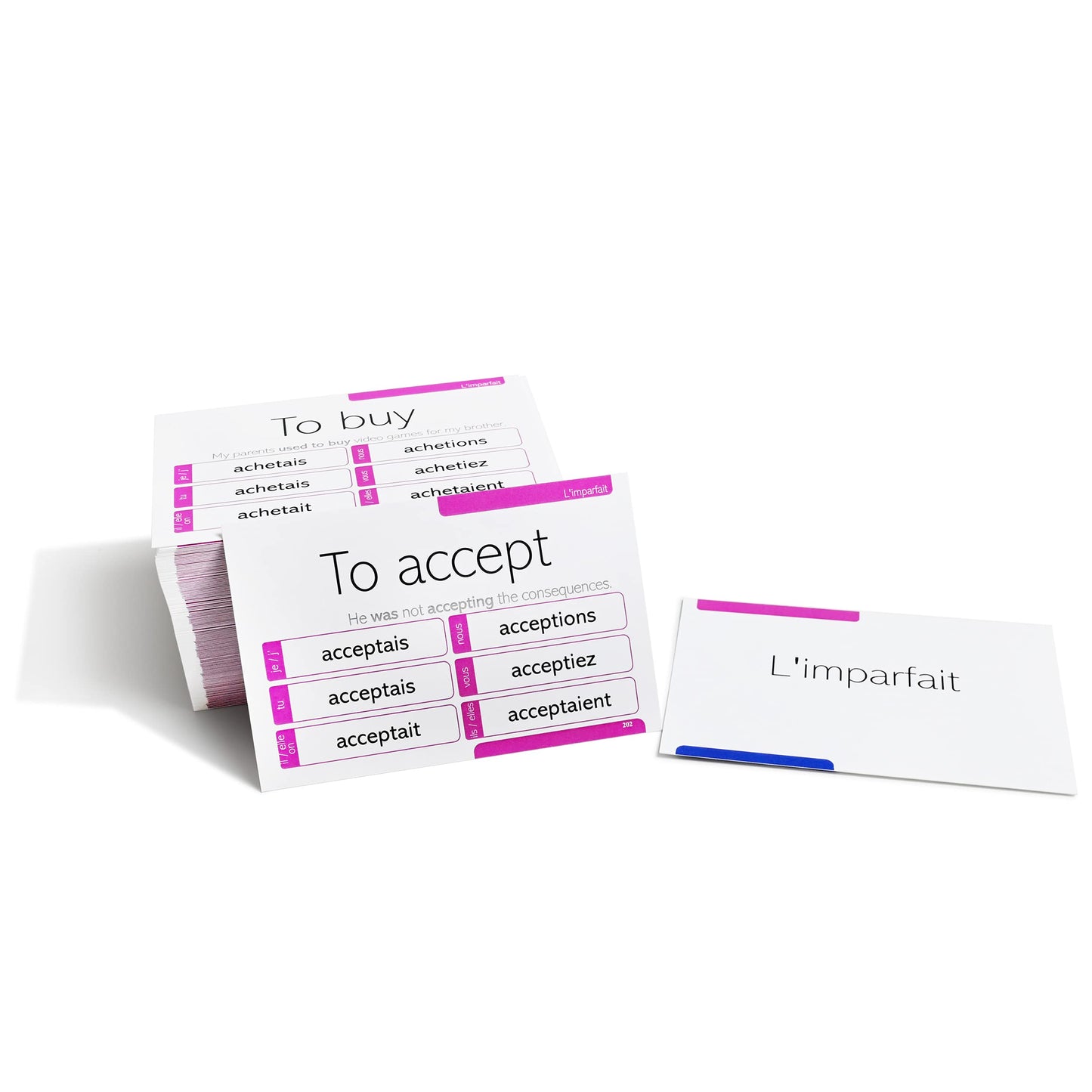 Pat's Flash Cards 800 French Conjugation Flash Cards - 200 Verbs, Full Examples & 11 Tenses - Medium Size