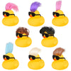 Rubber Ducks Bath Toys with Wig and Black Sunglasses, 12 PCS Cute and Funny Mini Rubber Ducks Bathtub Toys Shower Toys for Birth