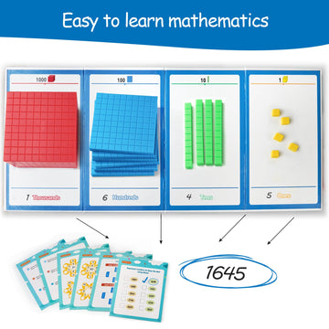 Stochastic Box Base Ten Blocks Plastic 143 Pcs Math Manipulatives Kindergarten Counting Cubes For Kids Math,Place Value Blocks F