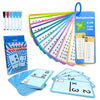 Limque 1-12 Math Flash Cards With 6 Dry Erase Pens, 15Pcs Big Multiplication Flash Cards + 36 Pcs Random Double-Sided Multiplica