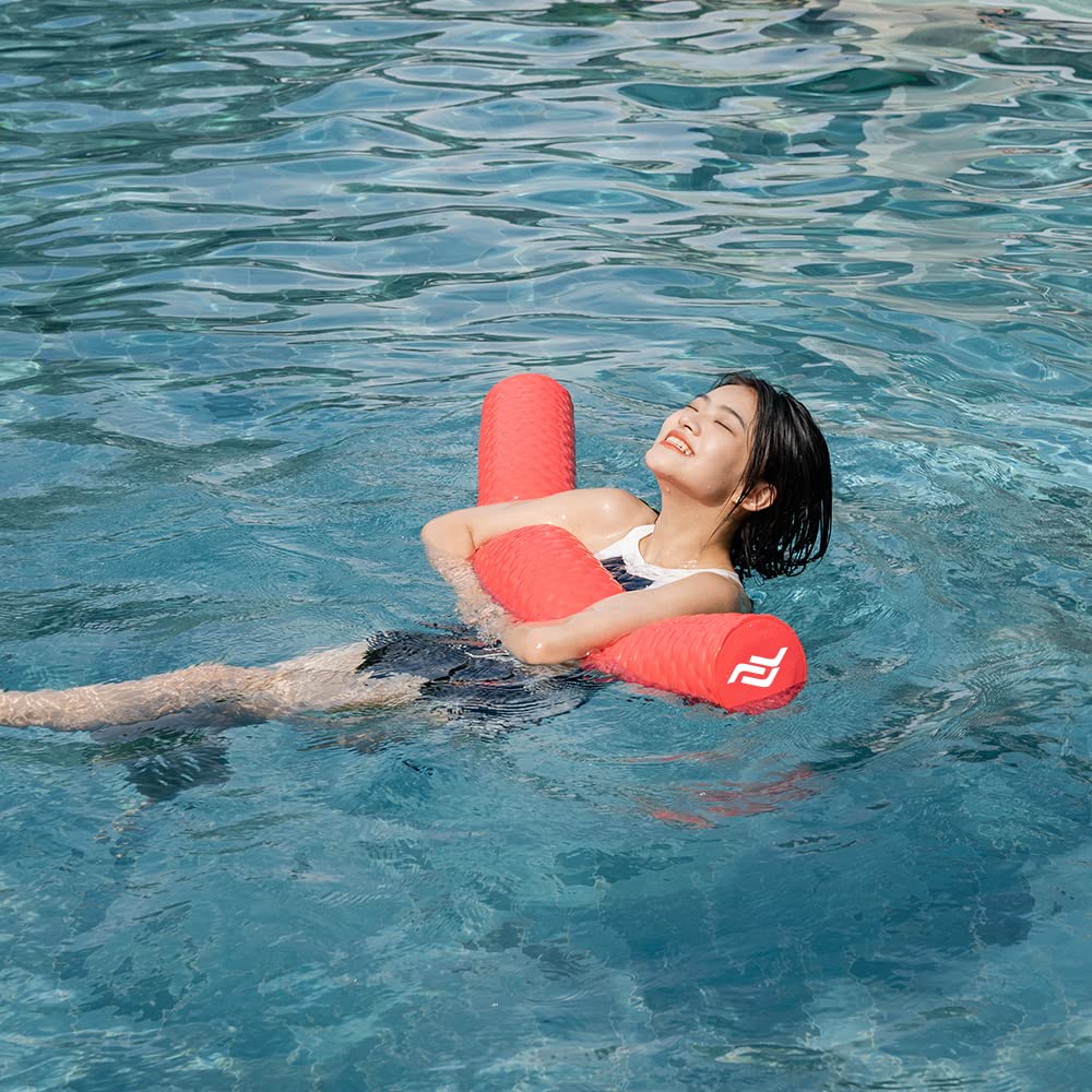 IMMERSA Jumbo Swimming Pool Noodles enhanced Soft Foam Noodles for Swimming and Floating Lake Floats Pool Floats for mature-themeds and Kids.(Red)