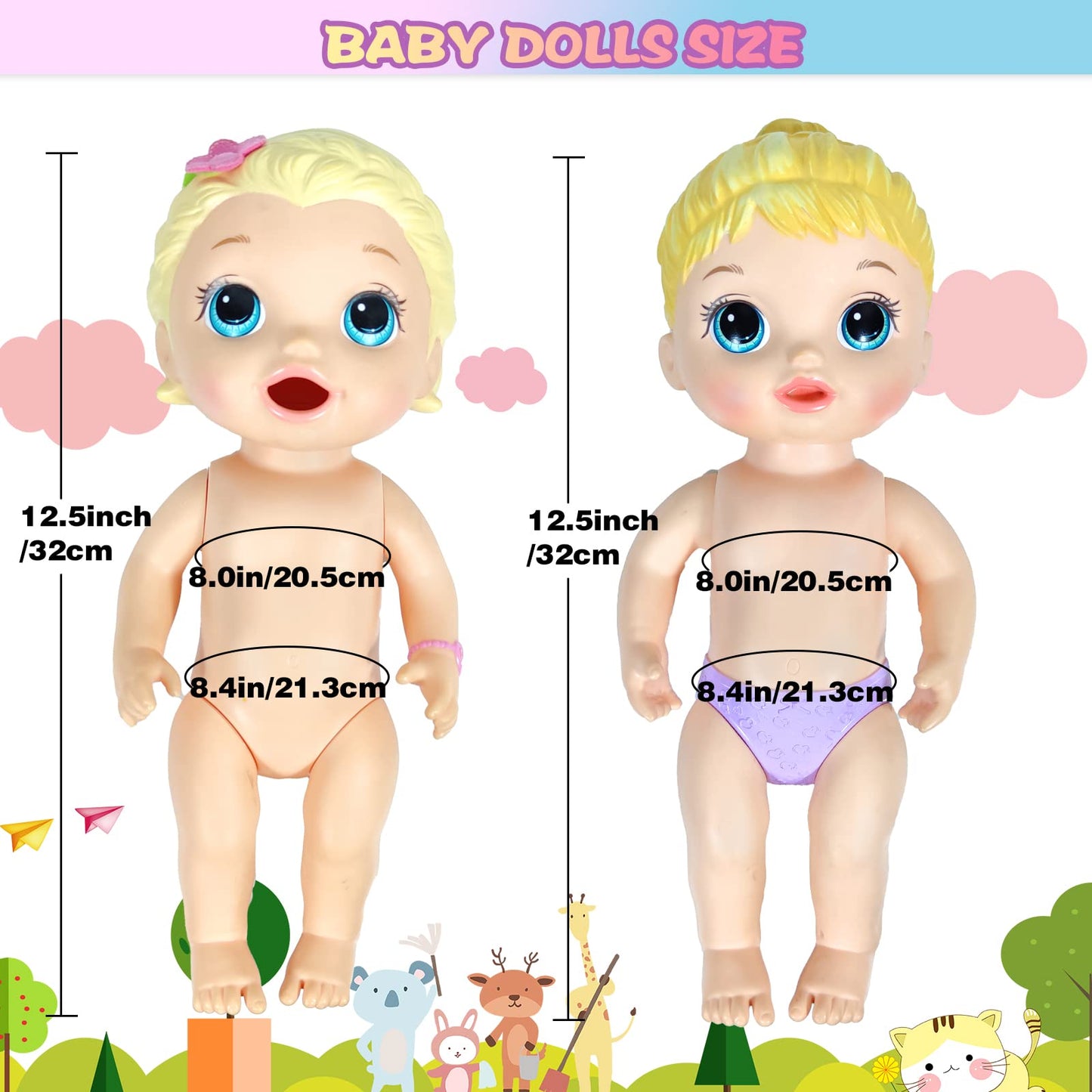 Wondoll 12 Inch Baby Doll-Clothes And Accessories - 10 Sets Doll Clothes For 10-12 Inch Dolls, Baby Doll Clothes Dress Outfits Accessories Christmas Birthday Gift For Kids