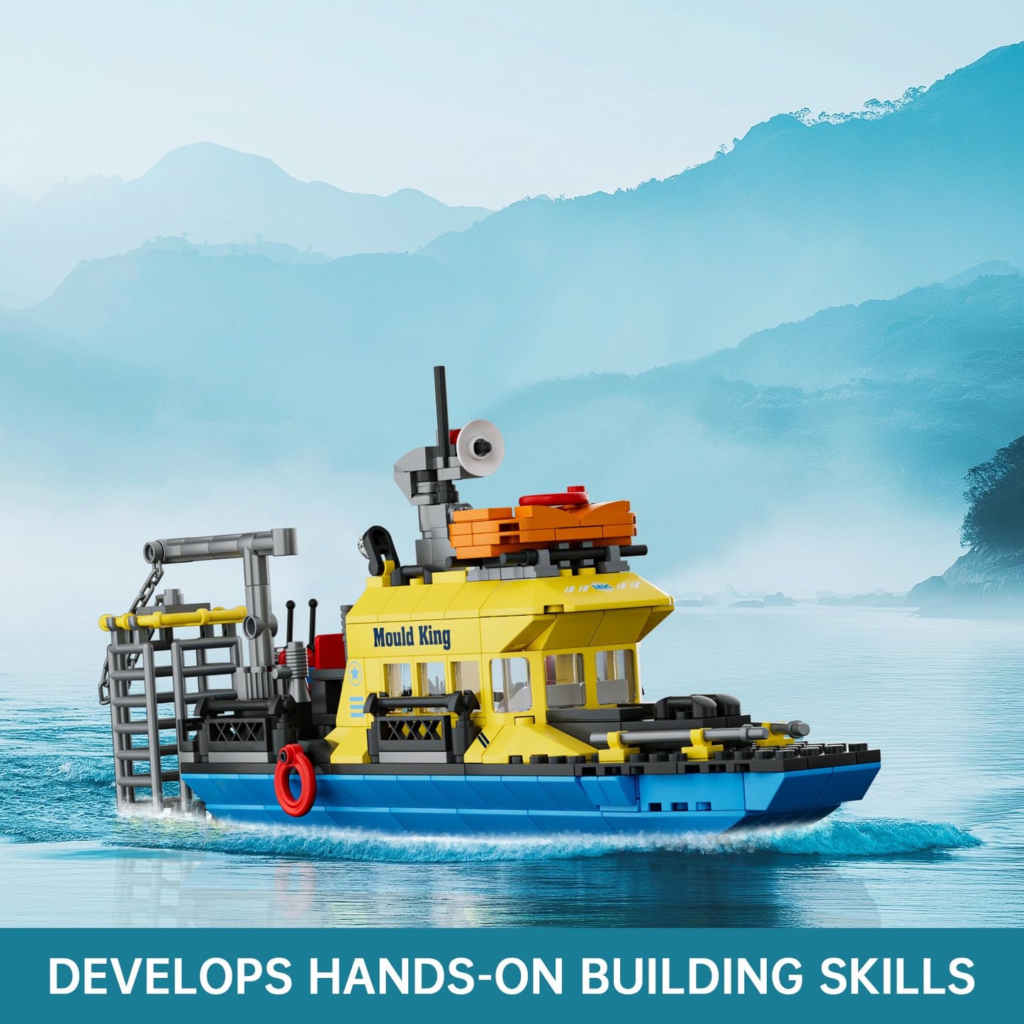Mould King Ocean Explorer Ship Building Kits City Boat Model House Decor for Boys to Play Block Set Compatible with Most Brands Gift for 8 10 12 Years Old Kids and mature-themed 10134 (380 Pcs)