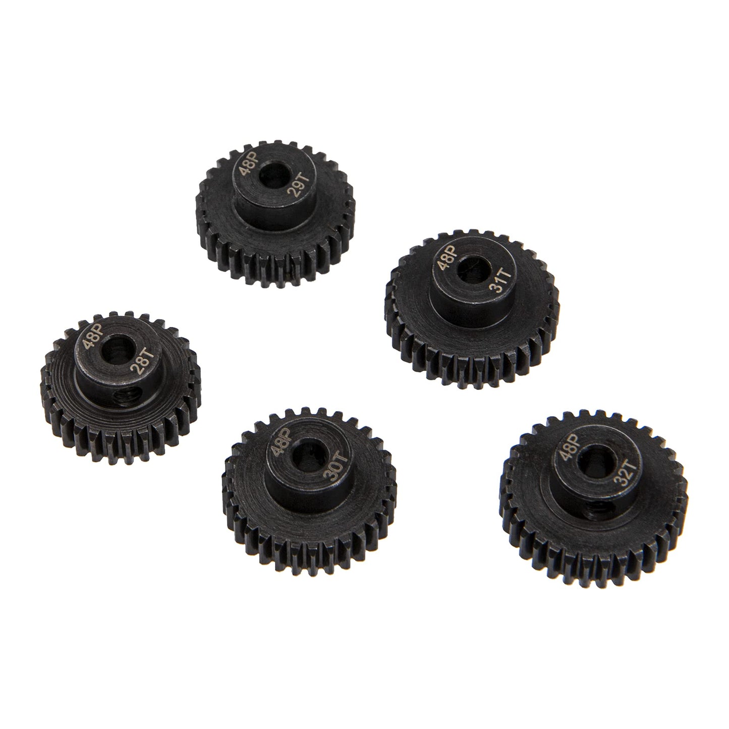 5Pack ShareGoo Steel 48P 3.175mm Pinion Gear Sets 28T 29T 30T 31T 32T fit 3.175mm (1/8-Inch) Shaft Compatible with Arrma HPI Kyo