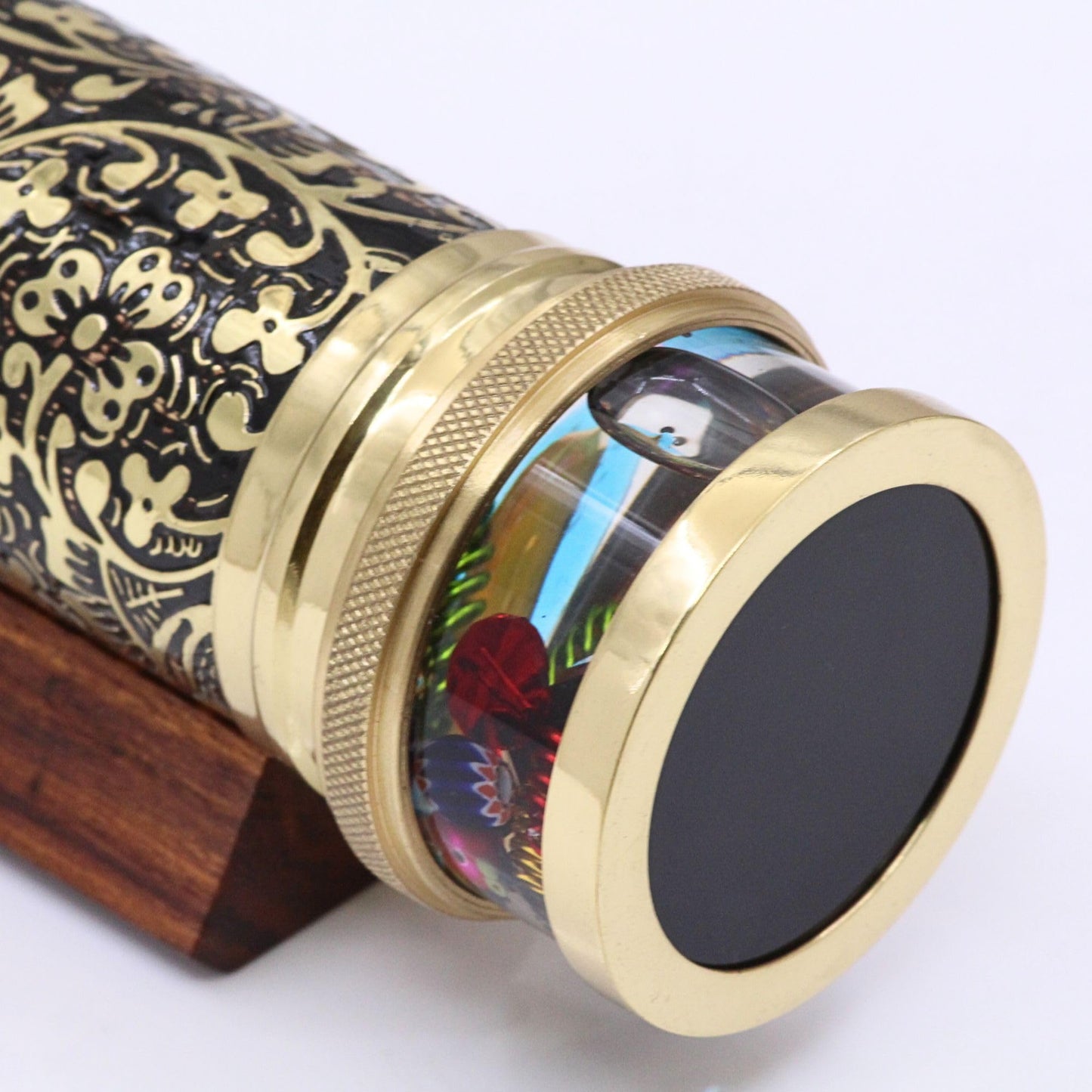 RII Handcrafted Giant Etched Brass Lacquered Kaleidoscope, Oil Object Chamber Classic Kaleidoscope-Unique Gift Ideas for Someone