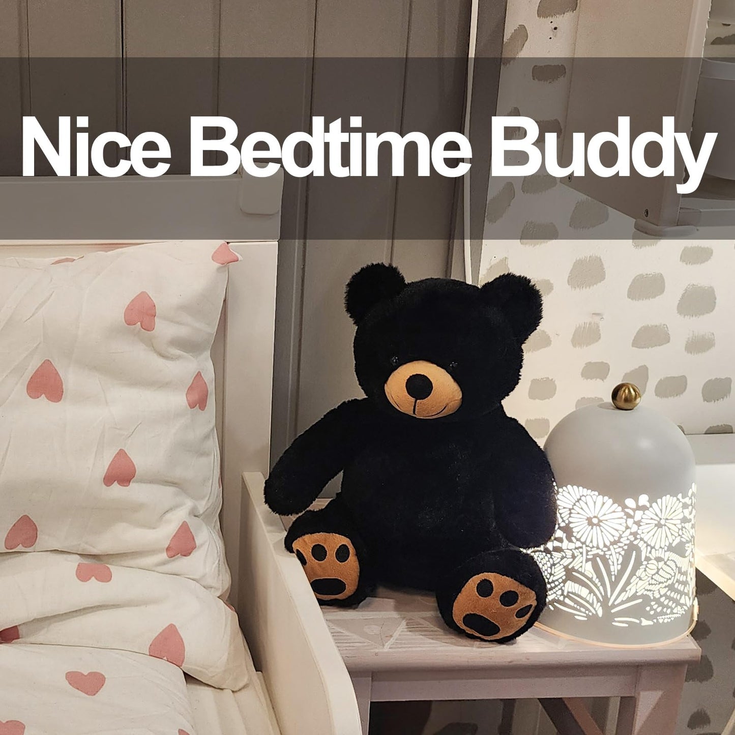 Weigedu Black Teddy Bear Stuffed Animals Plush Toys, Stuffed Black Bear, Teddy Bear Plush Toys For Boy Girl Kids Birthday