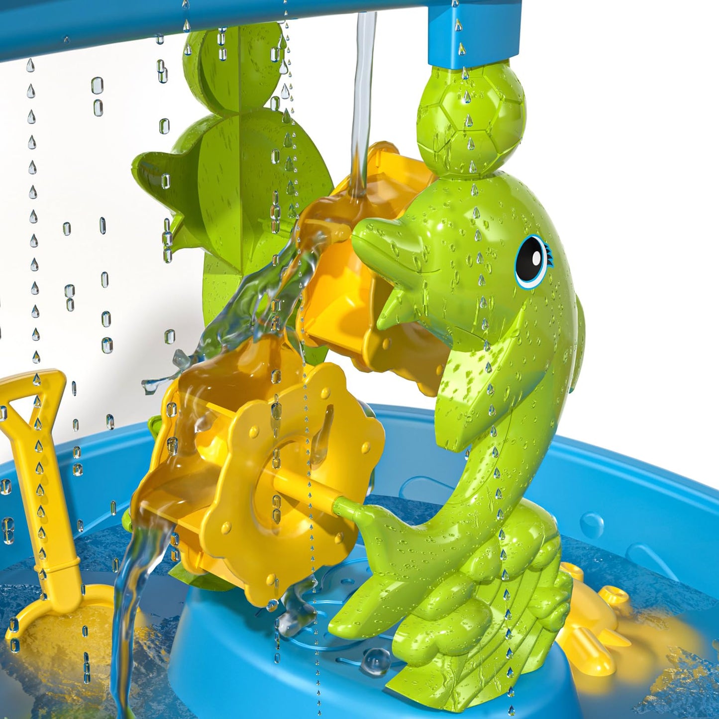 TEMI Kids Sand Water Table , 3-Tier Sand Table and Rain Showers Splash Pond Water Table Toys, Activity Sensory Play Table Beach