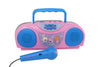 Sakar Peppa Pig Kids Karaoke Machine With Radio Ko1-03371 Compatible With Ipod And Mp3 Player, Am Fm Portable Radio, Includes Corded Microphone For Kids, Durable Handle, Red/Blue Design