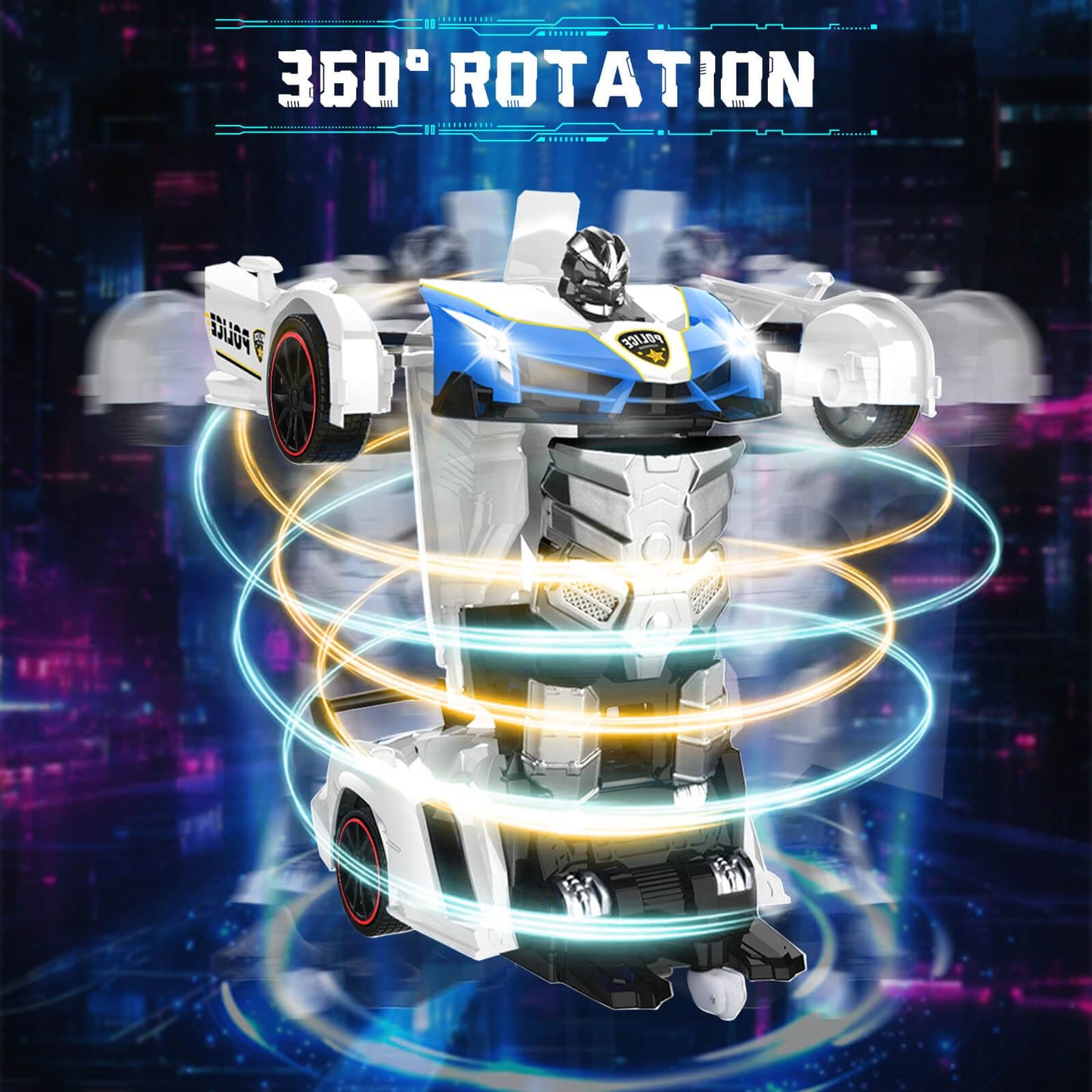 Dolanus Remote Control Car - Transform Police RC Cars, Robot Toys for Ages 5-7, Kids Toys, 4 Year Old Boy Toys, Birthday Gifts f