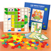 Mosaic Shape Wooden Pattern Blocks Puzzle, 120 Pcs Wooden Pattern Blocks With 20 Pcs Design Cards,Kindergarten Classic Education