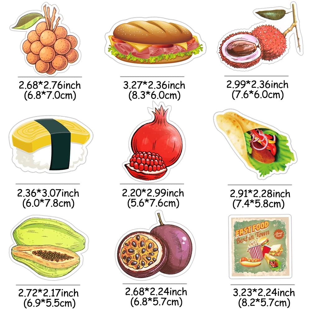 100Pcs Food And Fruit Stickers For Kids Realistic Food Fruit Stickers For Scrapbooking Cute Food And Vegetable Big Stickers For