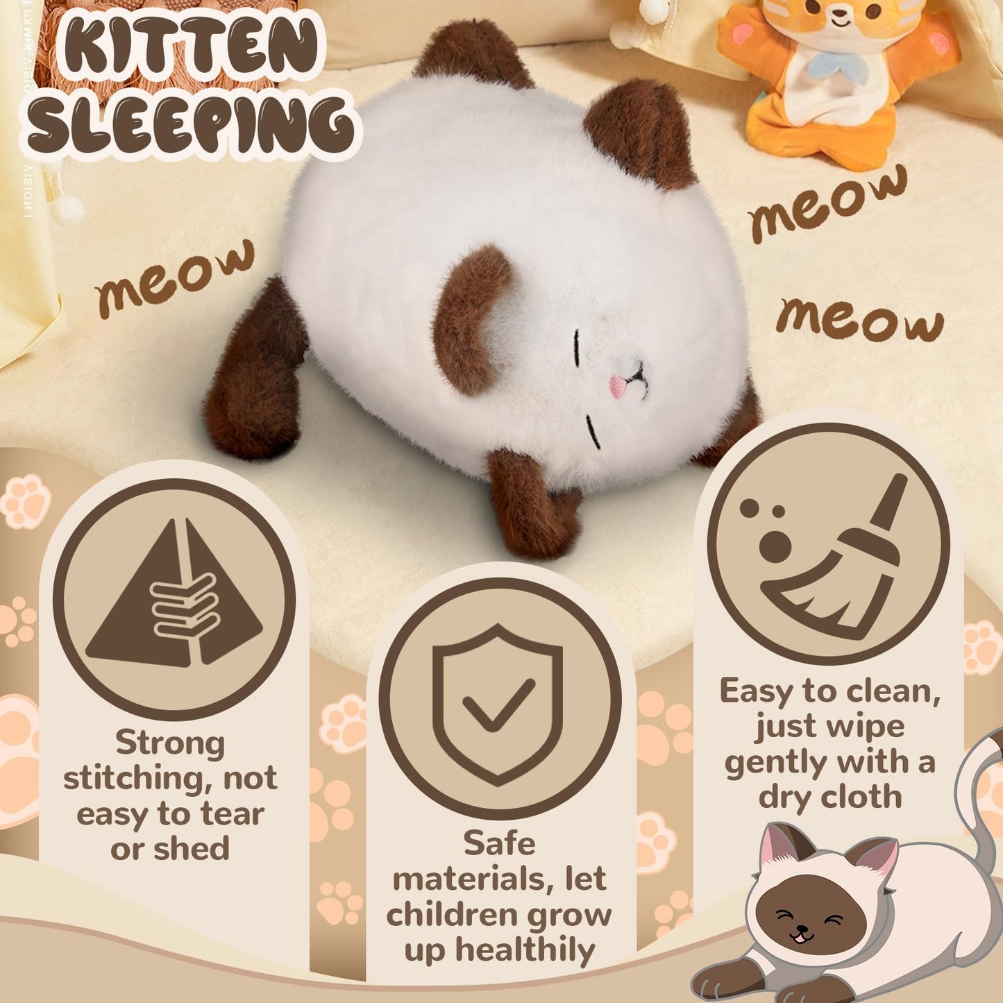 Jimate Interactive Cat Toys For Kids Aged 3-7, Plush Toy Cat That Meows, Blink And Talk, Children'S Toy Pet Cat With Pet Waterer