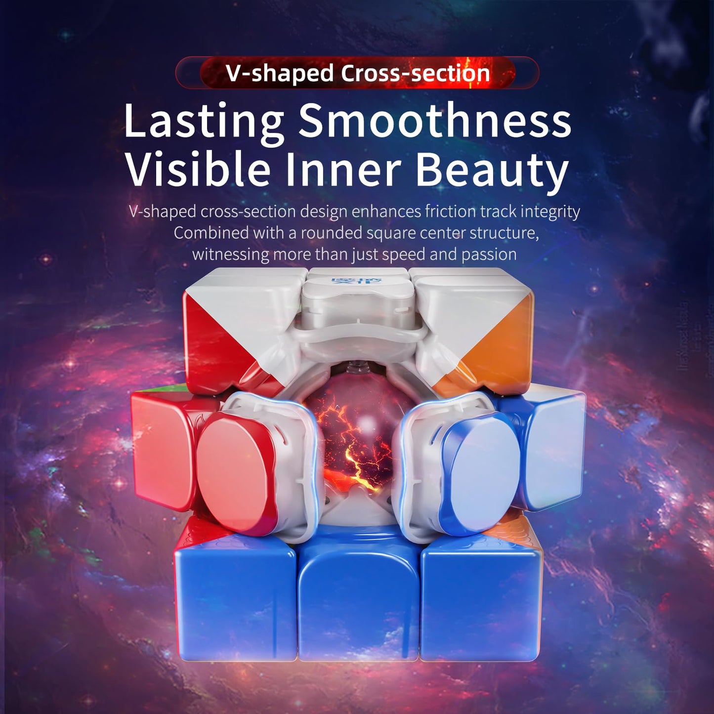 Moyu Weilong Wrm V10 2024 Magnetic Speed Cube 3X3 Stickerless Puzzle Cube Professional Magnetic Master Cube (Standard Magnetic V
