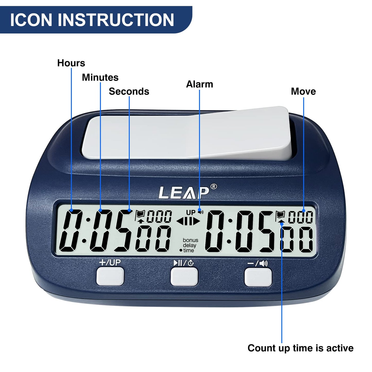 Leap Chess Clock Digital Chess Timer Professional Chess Clock Timer With Time Bonus And Delay Features Great For Chess I-Go Upgr