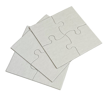 Inovart Lil' Ones 4-Piece Blank Puzzle, 12 Puzzles Per Package, 4' X 4', White