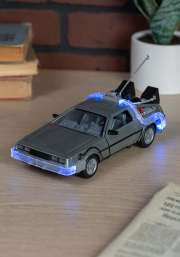 Jada Toys Back to The Future Time Machine Die-cast Car, Gray, 1:24 Scale, Light Up Feature, Model 32911