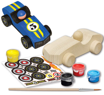 Works of Ahhh... Mini Craft Set - Race Car Build & Paint Family Craft Set