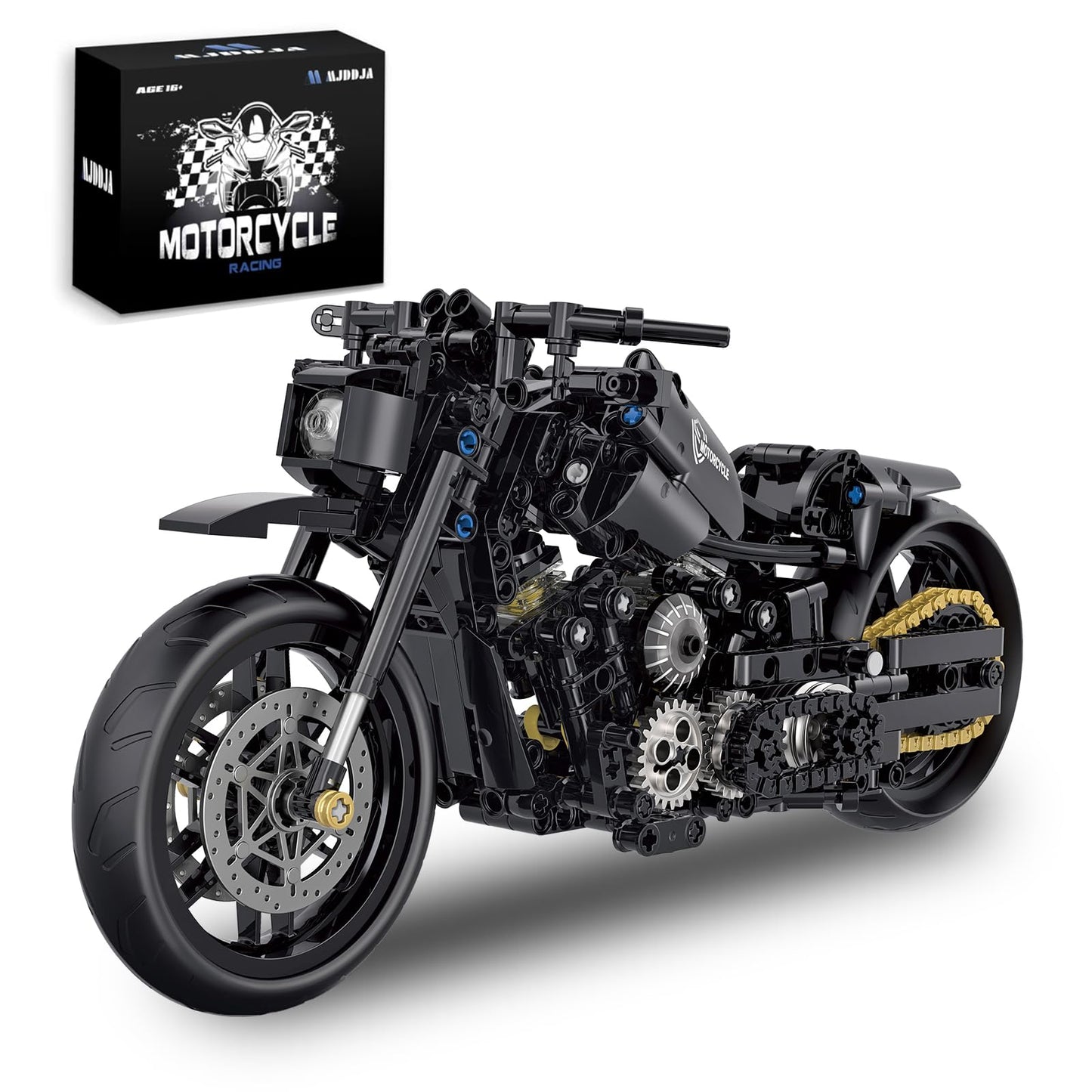 Mjddja 1:8 Motorcycle Building Set For Adults, Building Blocks For Adults, Collectible Toy For 14 15 16+ Years Old Boys, Teenage