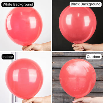 Partywoo Watermelon Pink Balloons, 50 Pcs 12 Inch Dark Pink Balloons, Watermelon Pink Balloons For Balloon Garland Or Balloon Arch As Birthday Party Decorations, Baby Shower Decorations, Pink-Q11