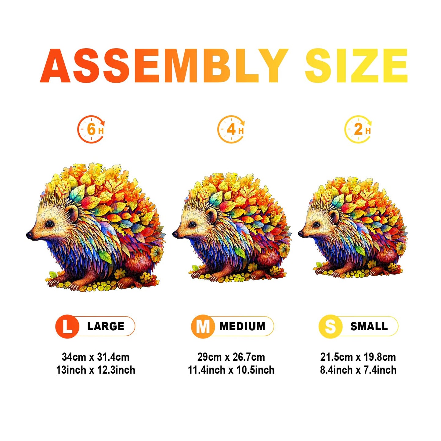 Wooden Puzzles For Adults - Unique Shaped Wooden Puzzles For Adults And Kids - Clever Hedgehog Wooden Jigsaw Puzzles - Christmas