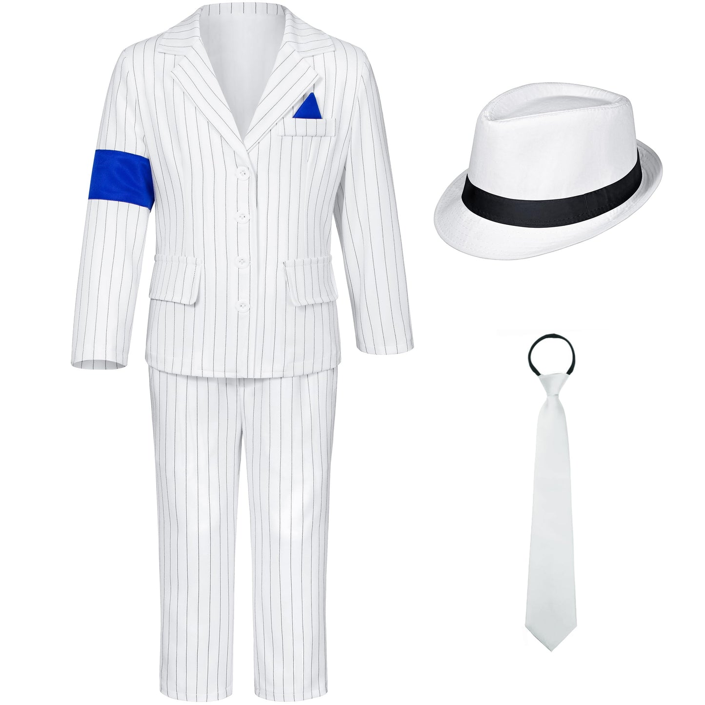 Dance Star Costume For Boys 80S 90S Stage Outfits Kids Role Play Party Halloween Cosplay 10-11 Years White