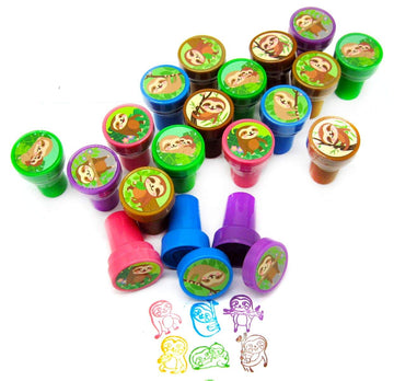 24 Pcs Sloths Stampers for Kids Sloth Birthday Party, Sloth Party Favors, Goody Bag Filler Treats, Classroom Rewards, Carnival P