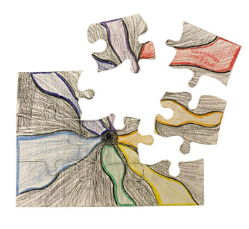 Inovart Puzzle-It 9-Piece Blank Puzzle, 24 Puzzles Per Package, 4' X 5-1/2', White