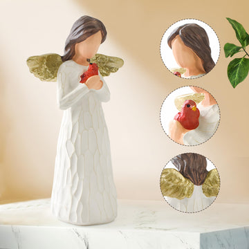 NANAOUS Guardian Angel Statue, Angel Figurines for Women, Resin Angel Statues Sympathy Rememberance Memorial Comfort Heaven Gift