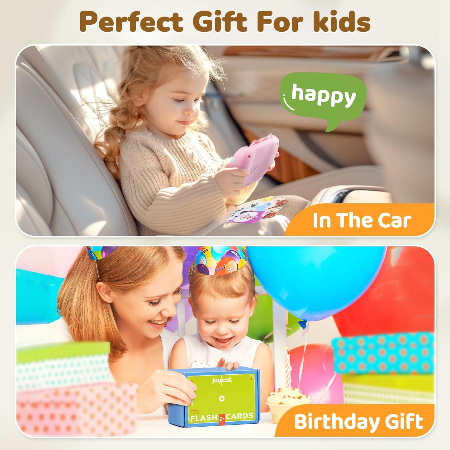 Joycat Talking Flash Cards For 2+ Toddlers Clear Voice & Thick Cards & Easy To Slide In And Out, Independent Play & Speech Development Toys, 16 Topics