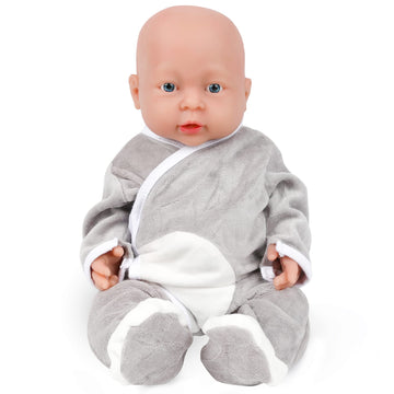 Vollence 16 inch Full Silicone Baby Doll That Look Real,Real Lifelike Reborn Newborn Babies for 3+ Year Old Girls Kids -Boy