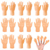 Zakvoor 16 Pcs Tiny Finger Hands Mini Realistic Little Small Hands Puppets For Show Gag Performance Party Favors, 8 Left & 8 Rig