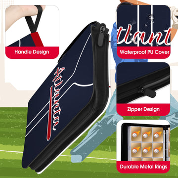 Baseball Card Binder With Sleeves 900 Pocket, Atlanta Baseball Card Holder For Trading Cards Baseball Collector Album Sports Car