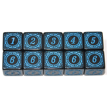 SmartDealsPro 10-Pack D6 Six Sides 16mm Dice Die for DND MTG PRG Wow Table Game Math Teaching (Blue Letter)