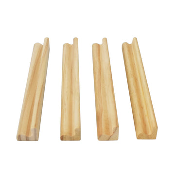 Yuanhe Scrabble Letter Tile Holders - Wooden Scrabble Rack Tray Set Of 4, For Crafts And Game Stands