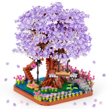 High Godo Cherry Blossom Bonsai Tree Micro Building Set, Japanese Sakura Tree House Model Sets, Flowers House Mini Bricks Building Kit, Creative Toys For Kids Adults 14+ (2200Pcs)